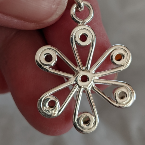 Flower Pendent, Natural Chakra healing, 925 Silver - Picture 2 of 8